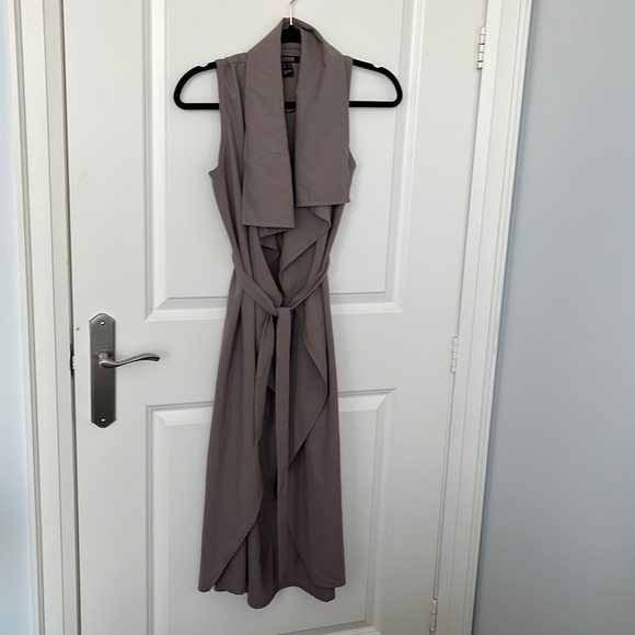 Revamped Jackets & Blazers - Revamped Long Waterfall Vest with Tie